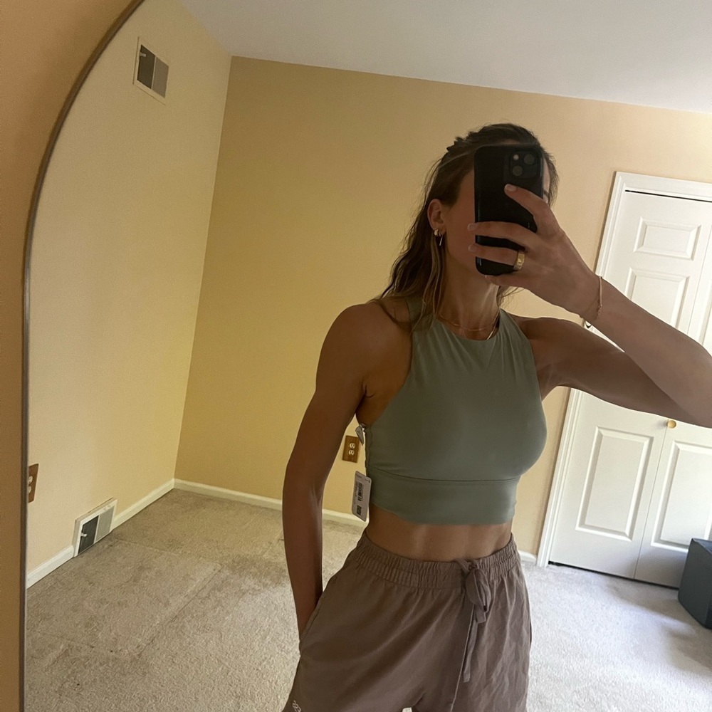 Lululemon Energy Bra High Neck Long Line Rib | Green Fern | 6 - Picture 2 of 4